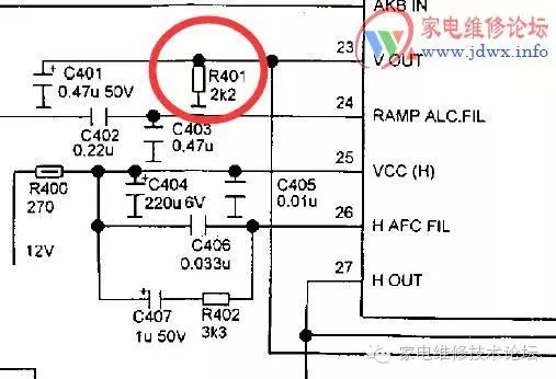 海信彩电TC2199M常见的上部回扫线故障维修(非常意外的故障原因) 24小时上门  修不好不收钱