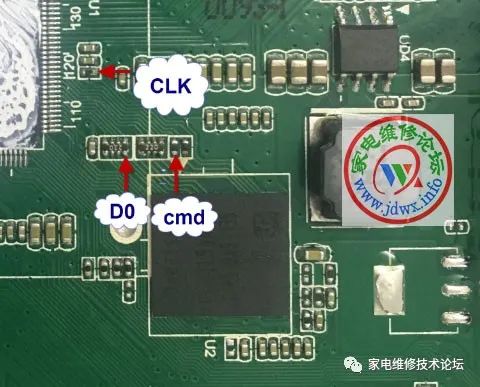 分享一些液晶电视飞线读写EMMC点位图（一） 24小时上门  修不好不收钱